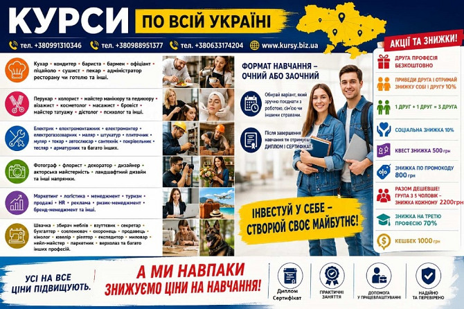 Курси зварника, електрика, слюсаря, токаря, маляра, бухгалтера Ужгород - зображення 1
