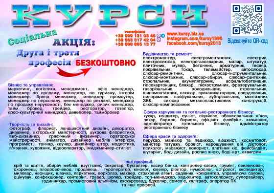 Курси кухаря, кондмиера, сушиста, піццеолі, пекаря Київ