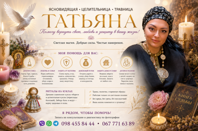 Сильнейшие ритуалы защиты, исцеления и гармонии отношений. Ясновидящая Татьяна. Киев - изображение 1