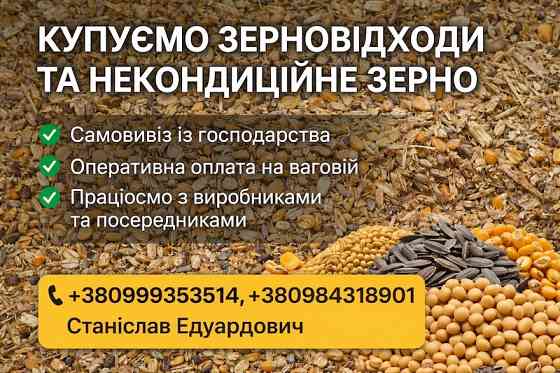Закупівля некондиційного зерна і відходів зернових Черкассы