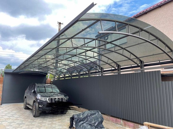 Навес над входом, навес над машиной, навес над двором - любые размеры и конструкция, с установкой Київ - зображення 7