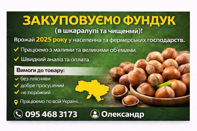 Закуповуємо фундук (в шкаралупі та чищений) Черкассы - изображение 1