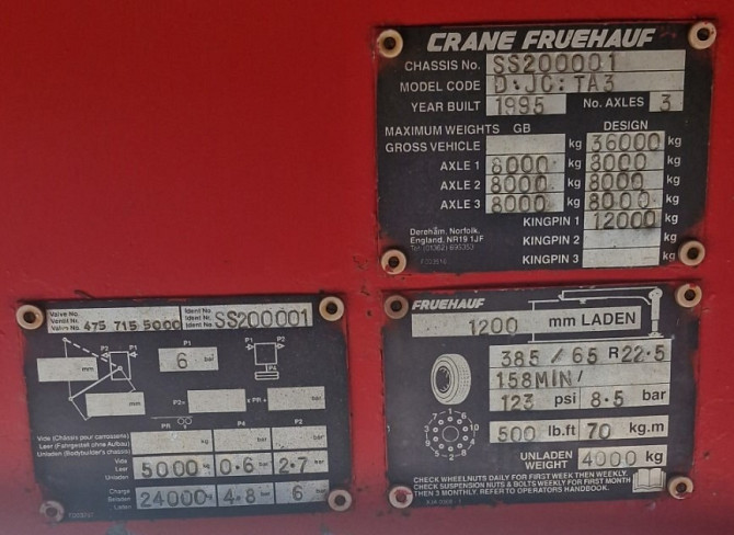 Напівпричіп самоскид Fruehauf Crane зерновоз 50м3 Свіжий зерновоз Тернополь - изображение 7