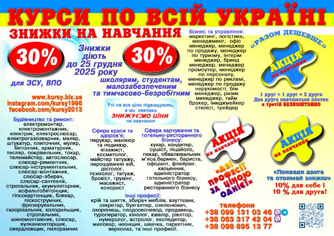 Курси кухар, зварник, електрик, слюсар, токар, мадяр, бухгалтер Киев - изображение 1