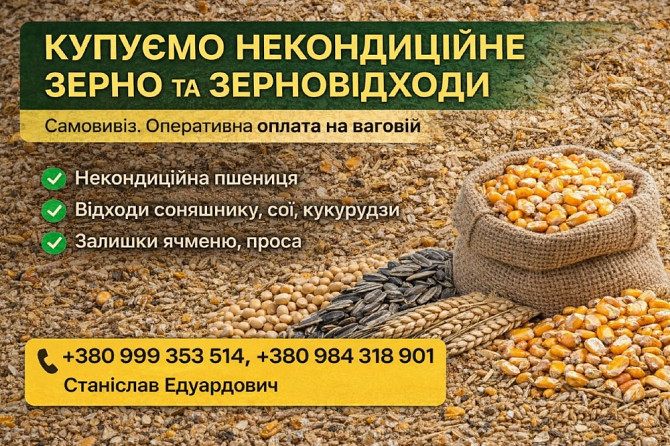 Купуємо зерновідходи та некондицію на постійній основі Дніпро - зображення 1