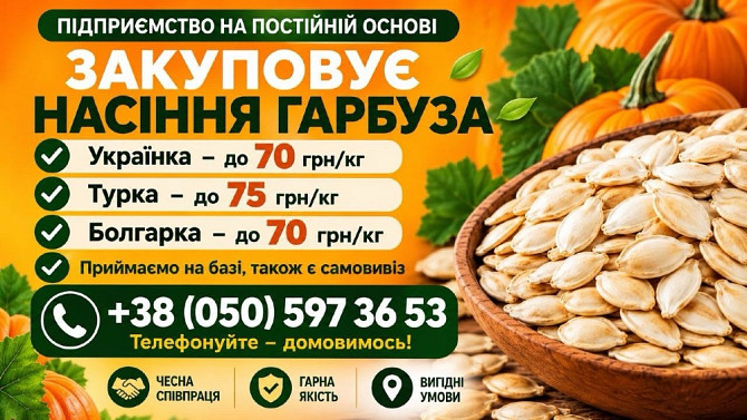 Закупка насіння гарбуза Черкаси - зображення 1