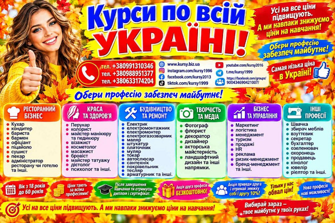 Курси зварника, електрика, слюсаря, токаря, маляра, бкхгалтера, перукаря Киев - изображение 1