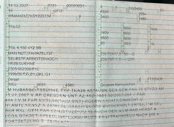 Автовишка MAN TGL 8.150 Bison TKA 28 95 тис. км. 2007 рік Львов - изображение 10