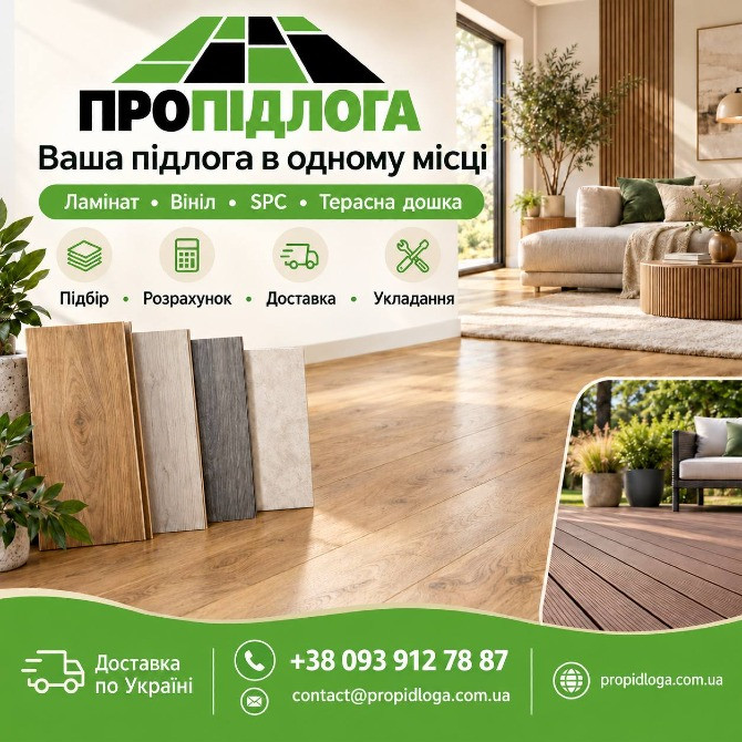 Ламінат, вініл, SPC, терасна дошка - доставка по Україні. Київ - зображення 1