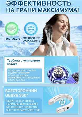 Умный охлаждающий вентилятор‑кондиционер на шею с элементом Пельтье (модель 2025) Киев