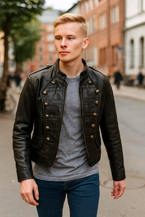 Куртка байкерская мужская XXL натуральная кожа новая с бирками Київ - зображення 3