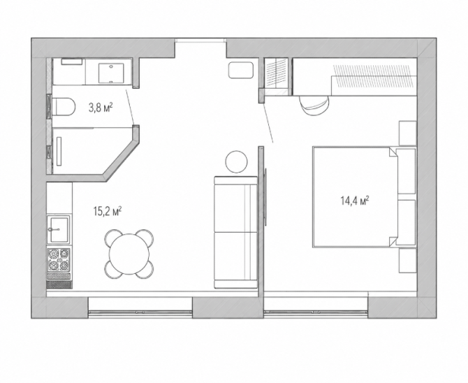 Апартаменти площею 36,6 м² у готельному комплексі Rich Stone Apart Hotel Яремче - зображення 9