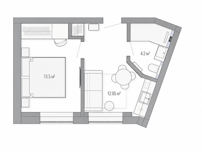 Апартаменти площею 33, 1 м² у готельному комплексі Rich Stone Apart Hotel Яремче - зображення 9