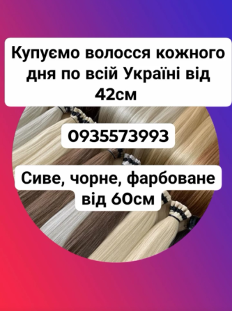 Скуповуємо волосся в Києві та по всій Україні від 42см+0935573993 Вінниця - зображення 1