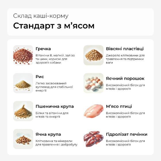 Екструдований корм - каша для собак "Стандарт з мясом" Днепр (Днепропетровск)