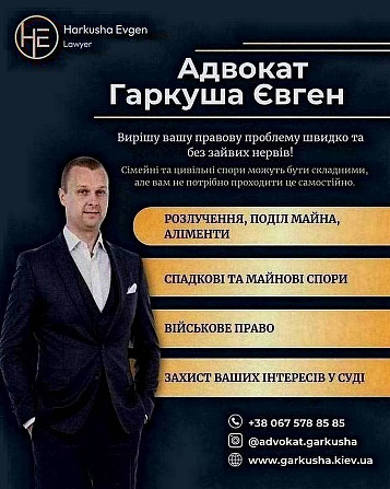 Юридична допомога в Києві від досвідченого адвоката Євгена Гаркуші. Київ - зображення 1